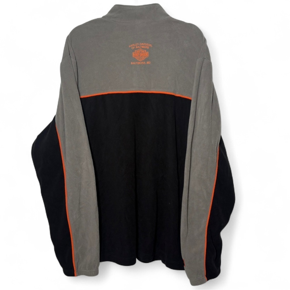Harley-Davidson 3XL Quarter Zip Fleece Jacket Grey/Black/Orange Baltimore MD - Picture 6 of 7